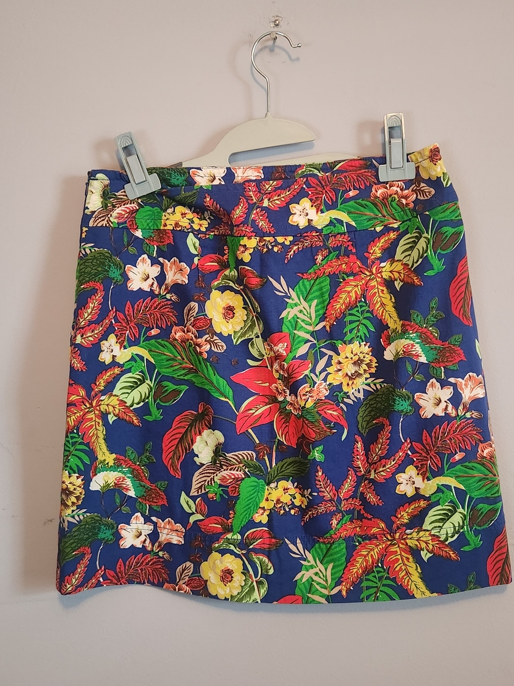 Talbots Blue Floral-Lined Skirt